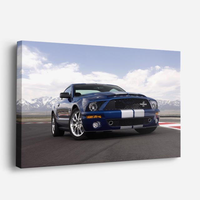 cuadro canvas vehículos mustang shelby azul clásico horizontal