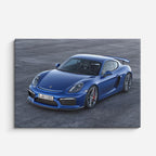 cuadro canvas vehículos porsche cayman azul campo horizontal