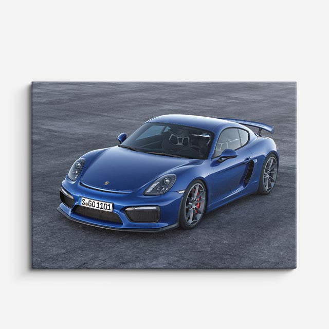 cuadro canvas vehículos porsche cayman azul campo horizontal