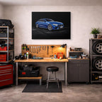 cuadro canvas vehículos mercedes amg azul calle horizontal