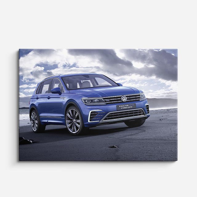 cuadro canvas vehículos volkswagen tiguan azul horizontal