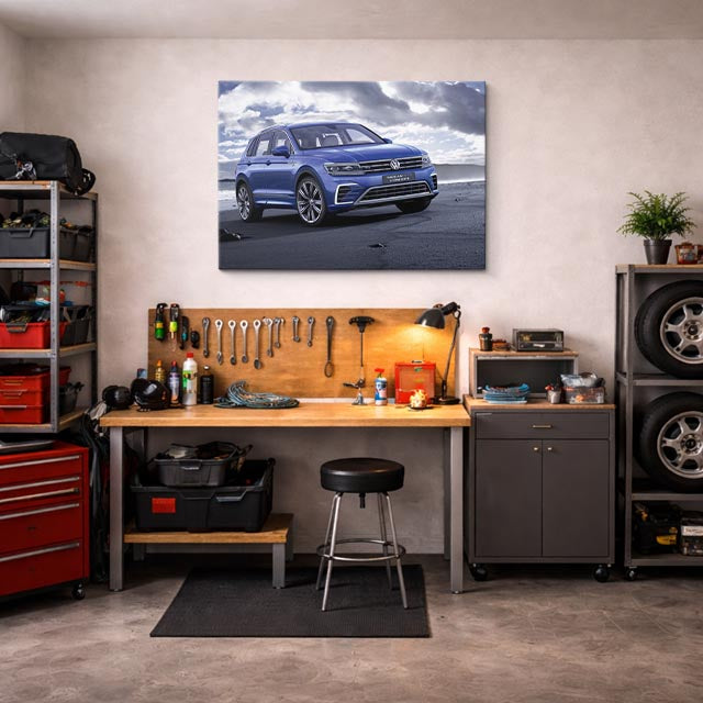 cuadro canvas vehículos volkswagen tiguan azul horizontal
