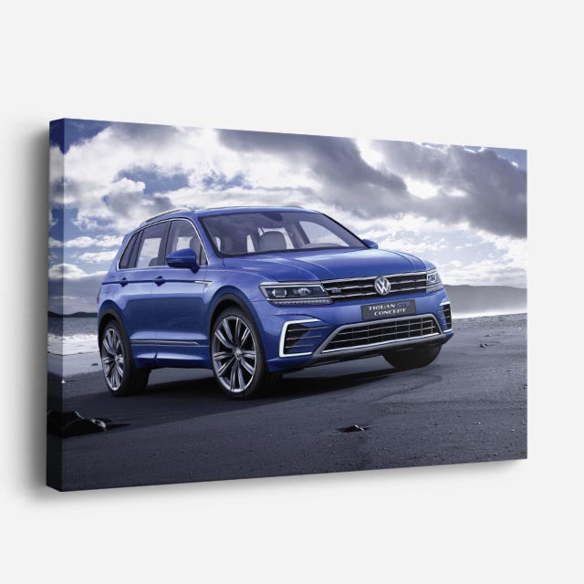 cuadro canvas vehículos volkswagen tiguan azul horizontal