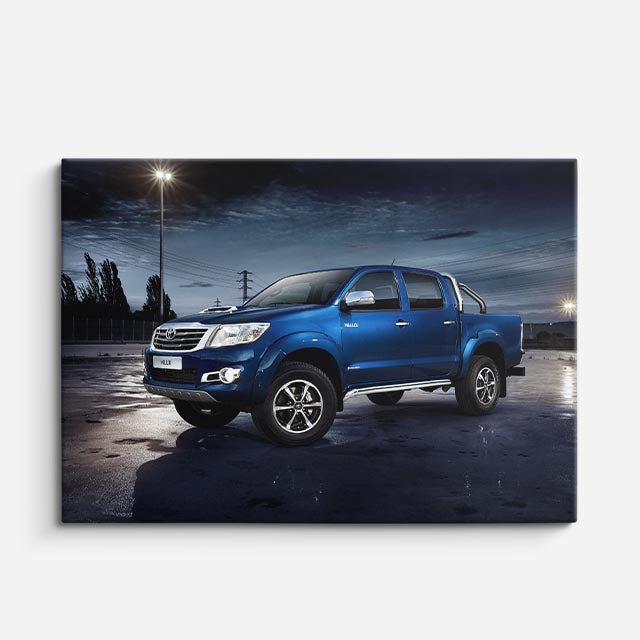 cuadro canvas vehículos pickup azul calle nocturna horizontal