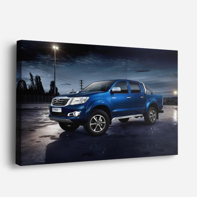 cuadro canvas vehículos pickup azul calle nocturna horizontal