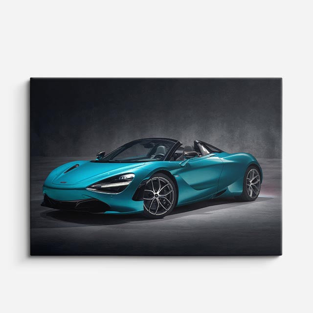 cuadro canvas vehículos mclaren 720s teal descapotable horizontal