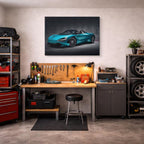 cuadro canvas vehículos mclaren 720s teal descapotable horizontal