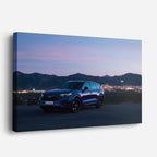 cuadro canvas vehículos suv azul montaña al fondo horizontal