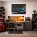 cuadro canvas vehículos lamborghini sián teal espejo horizontal