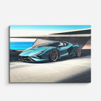 cuadro canvas vehículos mclaren teal pista abierta horizontal