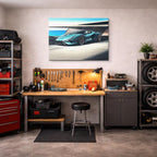 cuadro canvas vehículos mclaren teal pista abierta horizontal