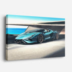 cuadro canvas vehículos mclaren teal pista abierta horizontal