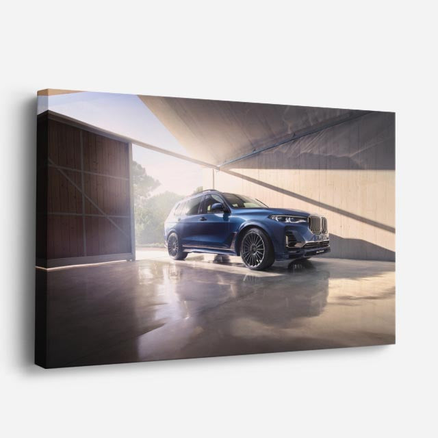 cuadro canvas vehículos bentley azul garaje oscuro horizontal