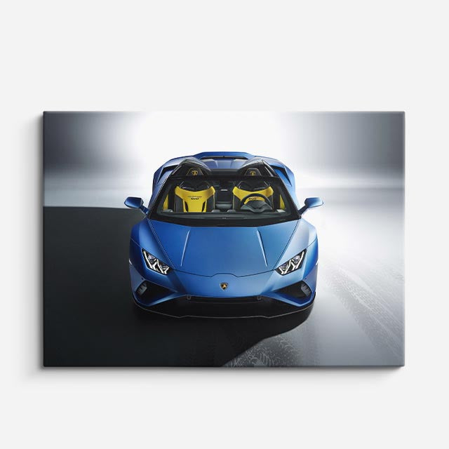 cuadro canvas vehículos lamborghini azul frontal horizontal