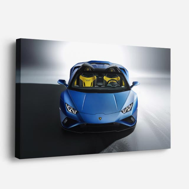 cuadro canvas vehículos lamborghini azul frontal horizontal