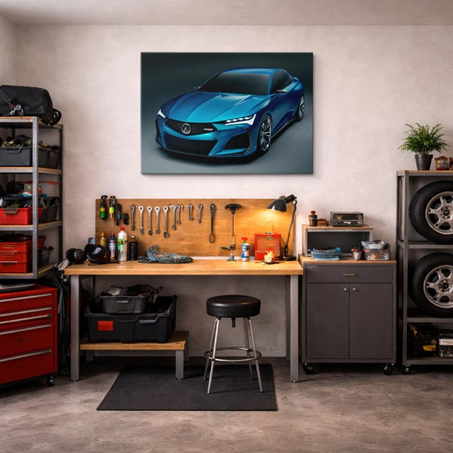 cuadro canvas vehículos acura azul estudio horizontal
