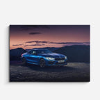 cuadro canvas vehículos bmw m2 azul montaña nocturna horizontal