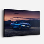 cuadro canvas vehículos bmw m2 azul montaña nocturna horizontal