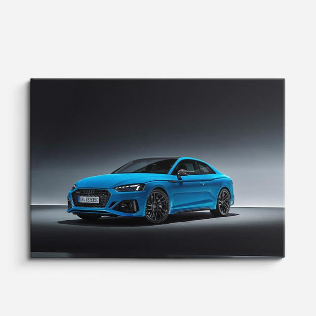cuadro canvas vehículos audi rs5 azul estudio horizontal