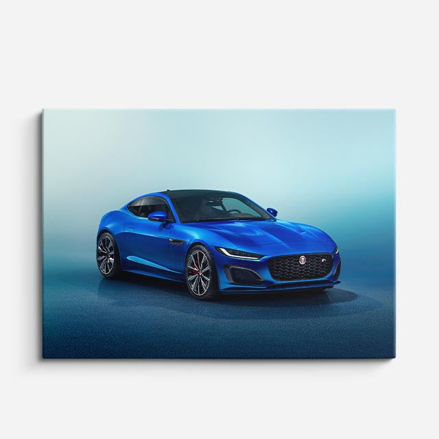 cuadro canvas vehículos jaguar f type azul eléctrico horizontal