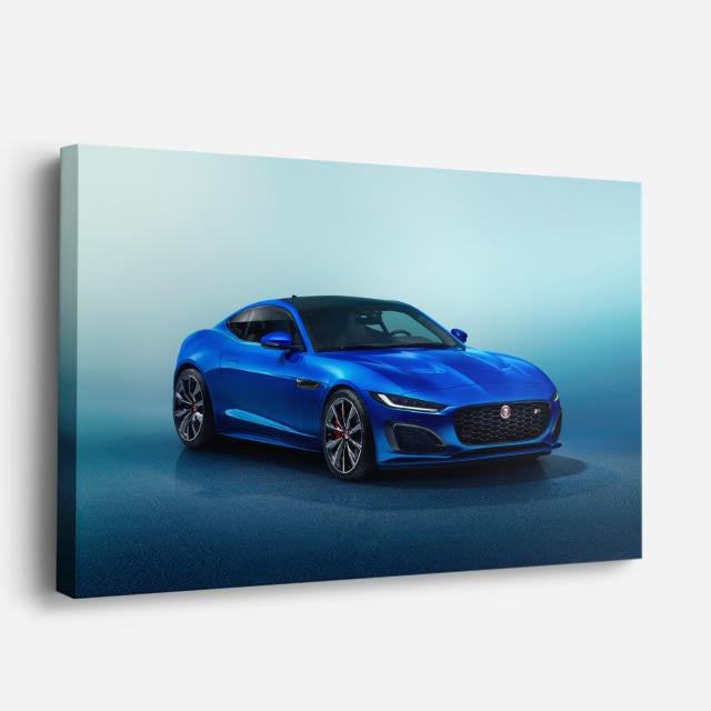 cuadro canvas vehículos jaguar f type azul eléctrico horizontal