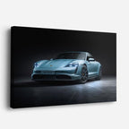 cuadro canvas vehículos porsche taycan gris azul horizontal