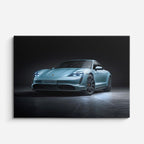 cuadro canvas vehículos porsche taycan azul claro horizontal