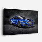 cuadro canvas vehículos mustang azul fondo oscuro horizontal