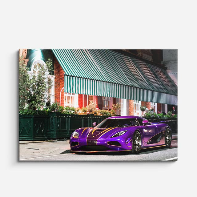 cuadro canvas vehículos koenigsegg morado agresivo horizontal