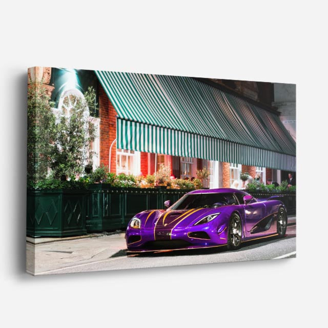 cuadro canvas vehículos koenigsegg morado agresivo horizontal