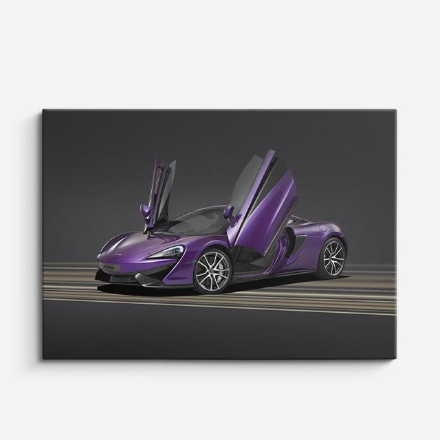 cuadro canvas vehículos mclaren morado puertas mariposa horizontal
