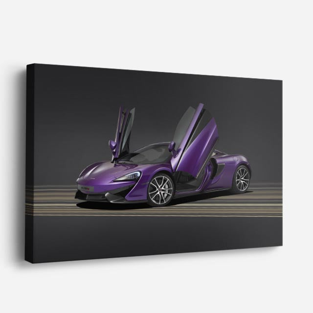 cuadro canvas vehículos mclaren morado puertas mariposa horizontal