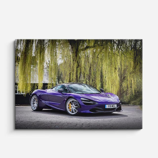 cuadro canvas vehículos mclaren 720s morado pista horizontal