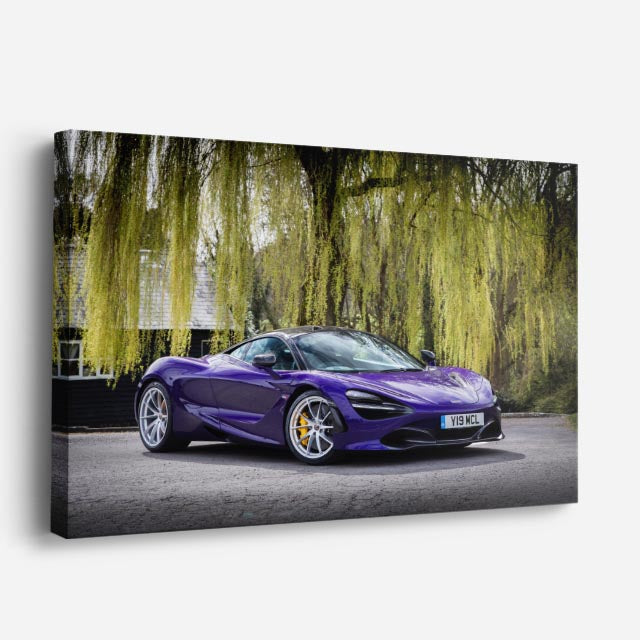 cuadro canvas vehículos mclaren 720s morado pista horizontal