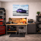 cuadro canvas vehículos dodge challenger morado clásico horizontal