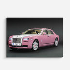 cuadro canvas vehículos rolls royce rosa pastel horizontal