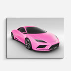 cuadro canvas vehículos lamborghini rosa fondo blanco horizontal