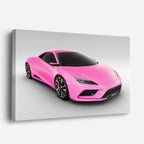 cuadro canvas vehículos lamborghini rosa fondo blanco horizontal