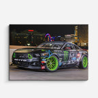 cuadro canvas vehículos auto rally verde monster horizontal