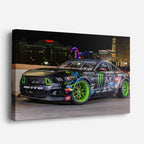 cuadro canvas vehículos auto rally verde monster horizontal