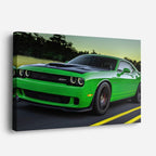 cuadro canvas vehículos dodge challenger verde lima horizontal