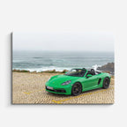 cuadro canvas vehículos porsche verde lima playa horizontal