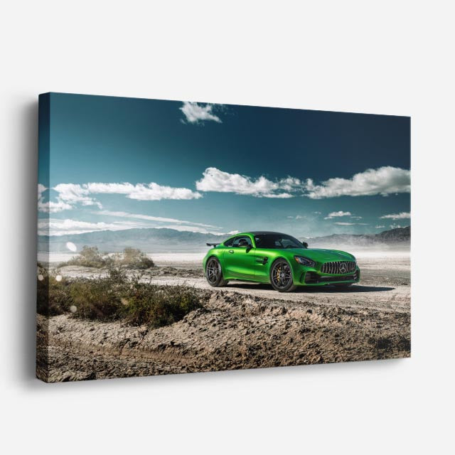 cuadro canvas vehículos mercedes amg verde playa horizontal