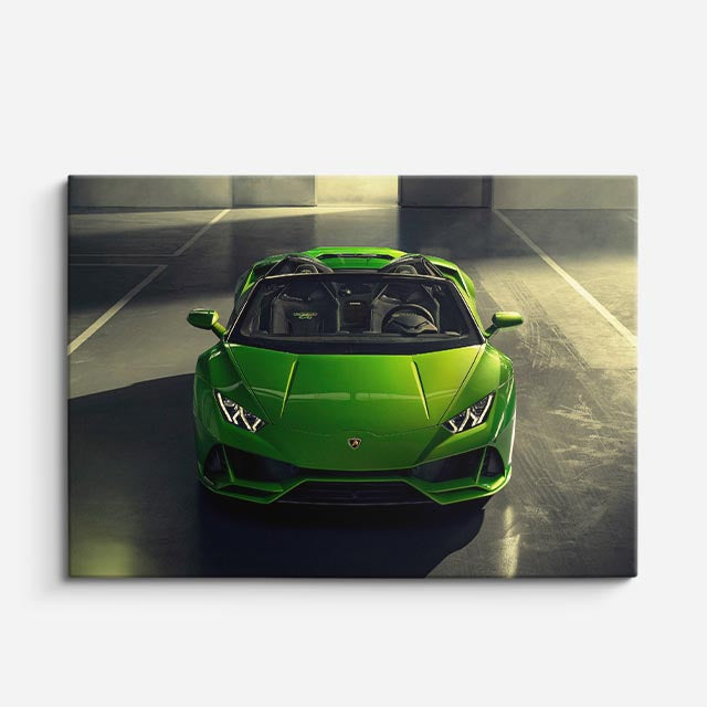 cuadro canvas vehículos lamborghini verde frontal horizontal