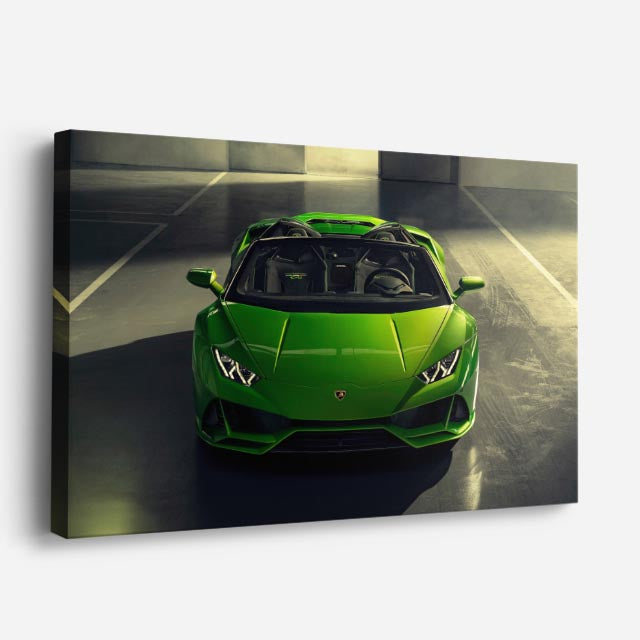 cuadro canvas vehículos lamborghini verde frontal horizontal