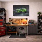 cuadro canvas vehículos ford puma verde ciudad horizontal