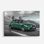 cuadro canvas vehículos bmw m3 verde carretera horizontal
