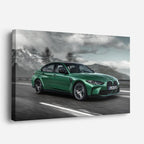 cuadro canvas vehículos bmw m3 verde carretera horizontal