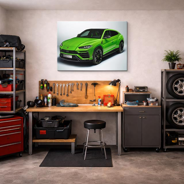 cuadro canvas vehículos lamborghini urus verde lima horizontal