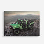 cuadro canvas vehículos jeep verde off road desierto horizontal